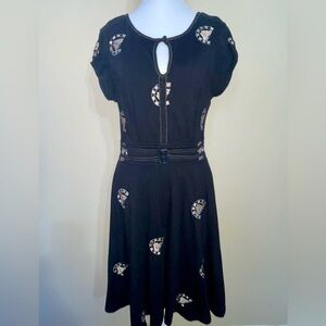 eShakti Black Embroidered Horse Dress Women’s Medium 8